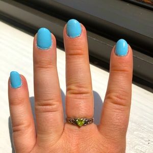 Sterling Silver green heart ring